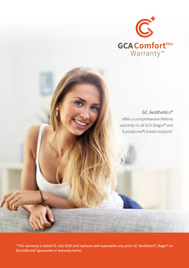 David Oliver Breast Surgery GCA ComfortPlus Warranty Brochure for breats implants